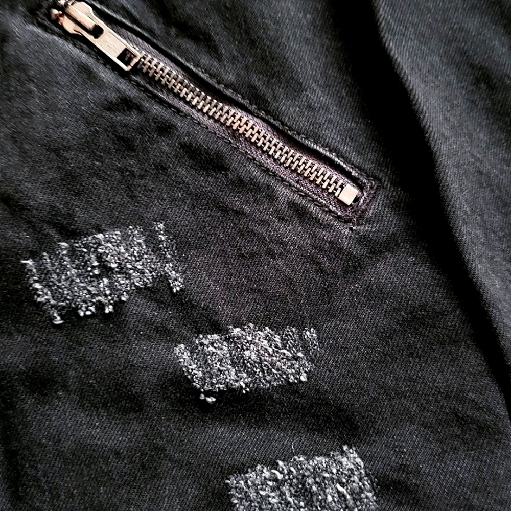 NWT Sandrine Rose Denim Bomber Jacket Slightly Distessed. - Picture 5 of 7